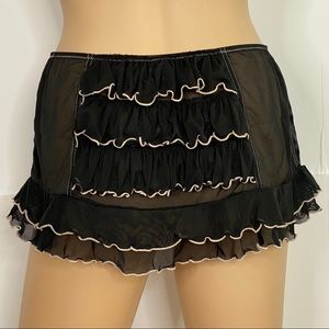FeLina Lingerie Black lace see through Skirt M